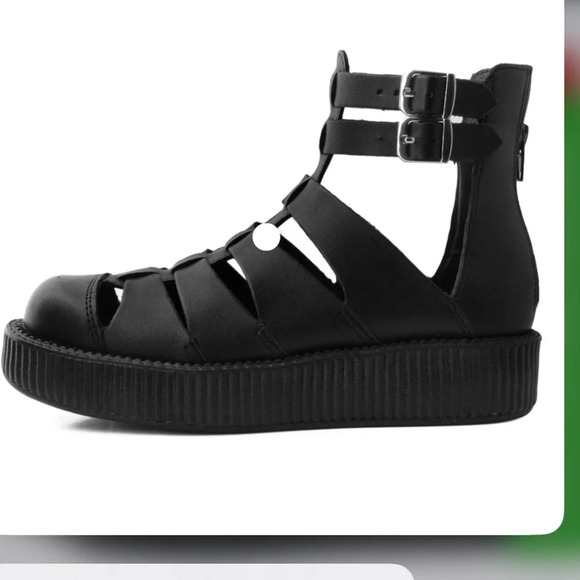 T.U.K platform moto sandal Gladiator style Black TUKskin™ size 7 sold out - Picture 5 of 12